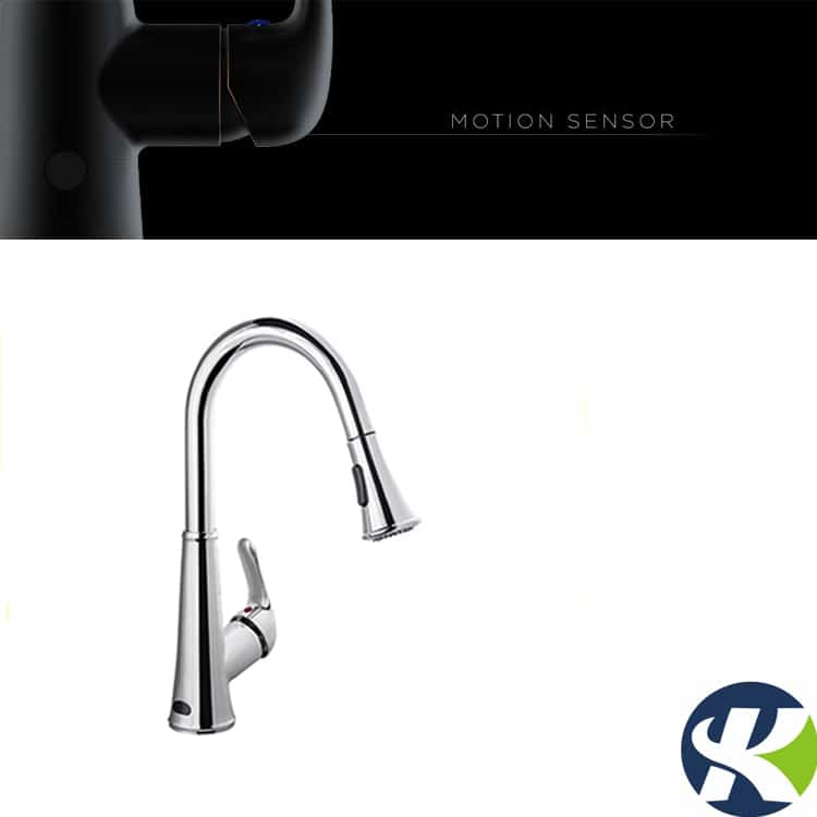 Brass touchless kitchen faucet