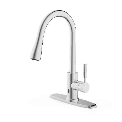 BRUSHED NICKEL TOUCHLESS KITCHEN FAUCET